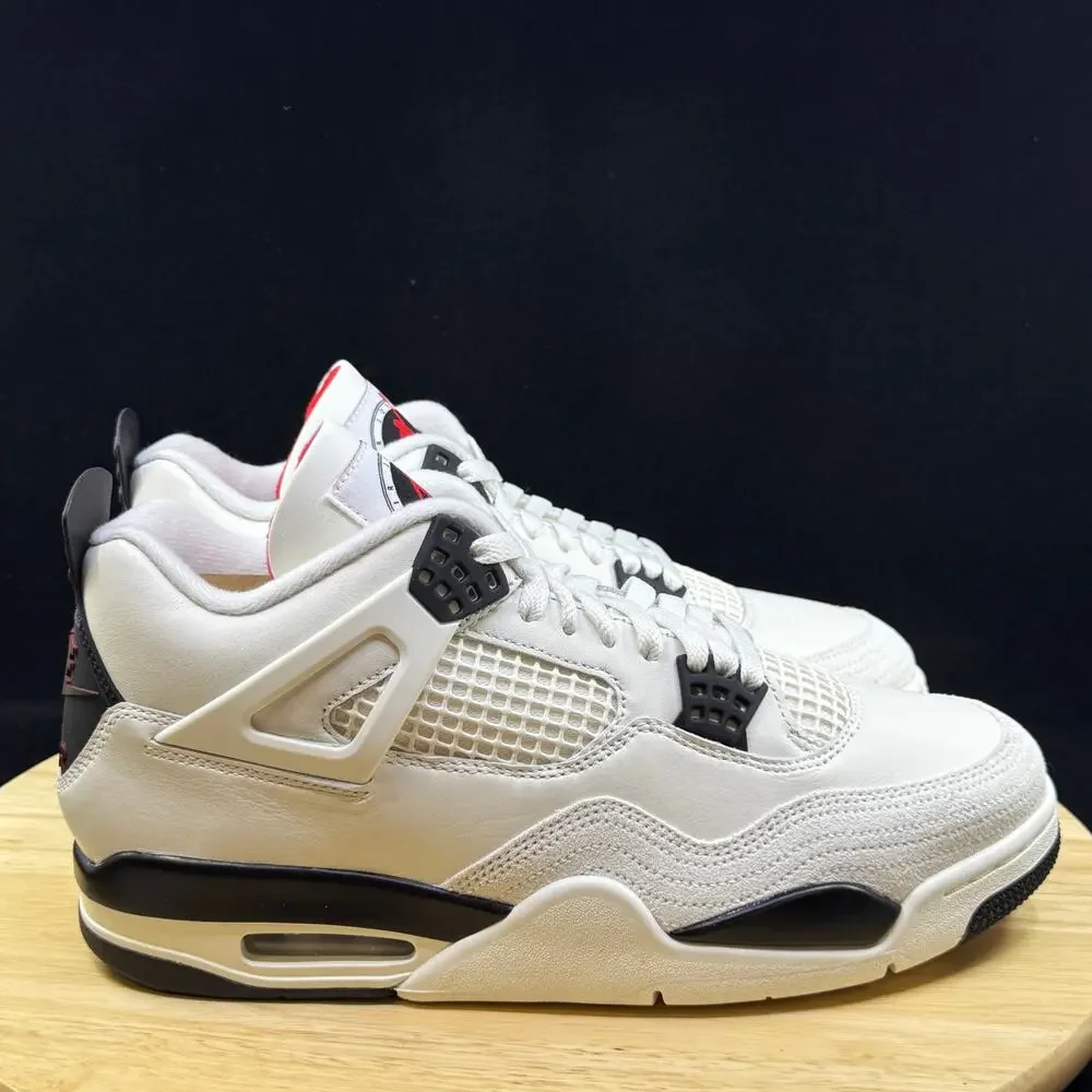 Nike Air Jordan 4 Retro OG Shoes Sail Black University Red IM4002-100 Men 11